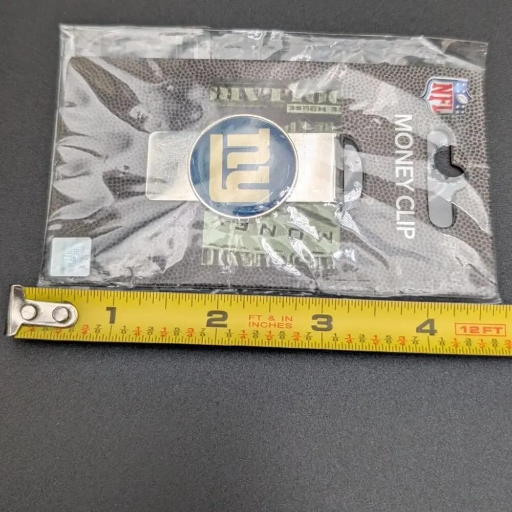 New York Giants Money Clip NFL Football Silver Blue Accessory Gift Mens Logo Fan